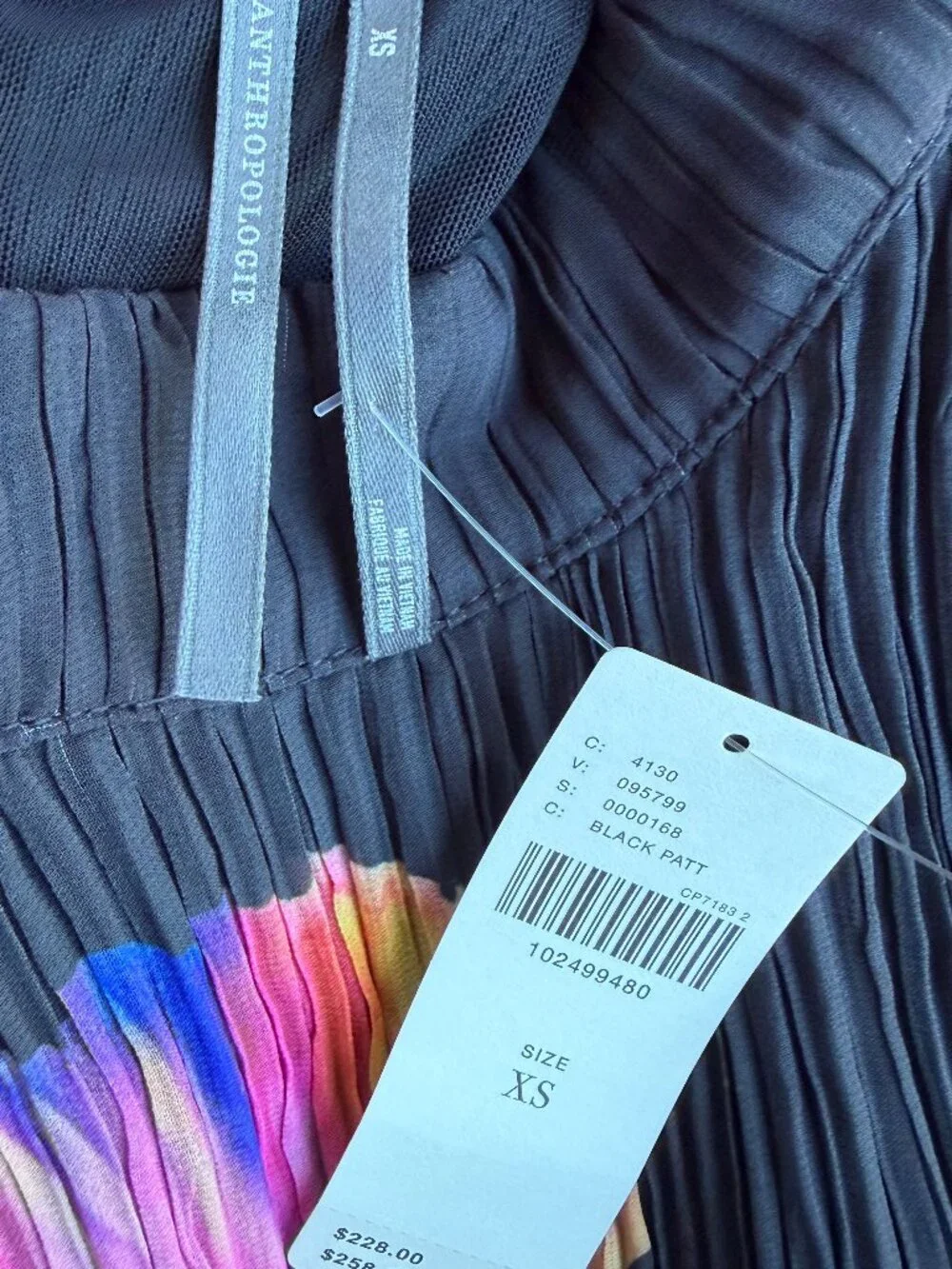 NWT By Anthropologie Occasion Plissé Midi Dress XS Sleeveless Mock-Neck - Picture 10 of 11